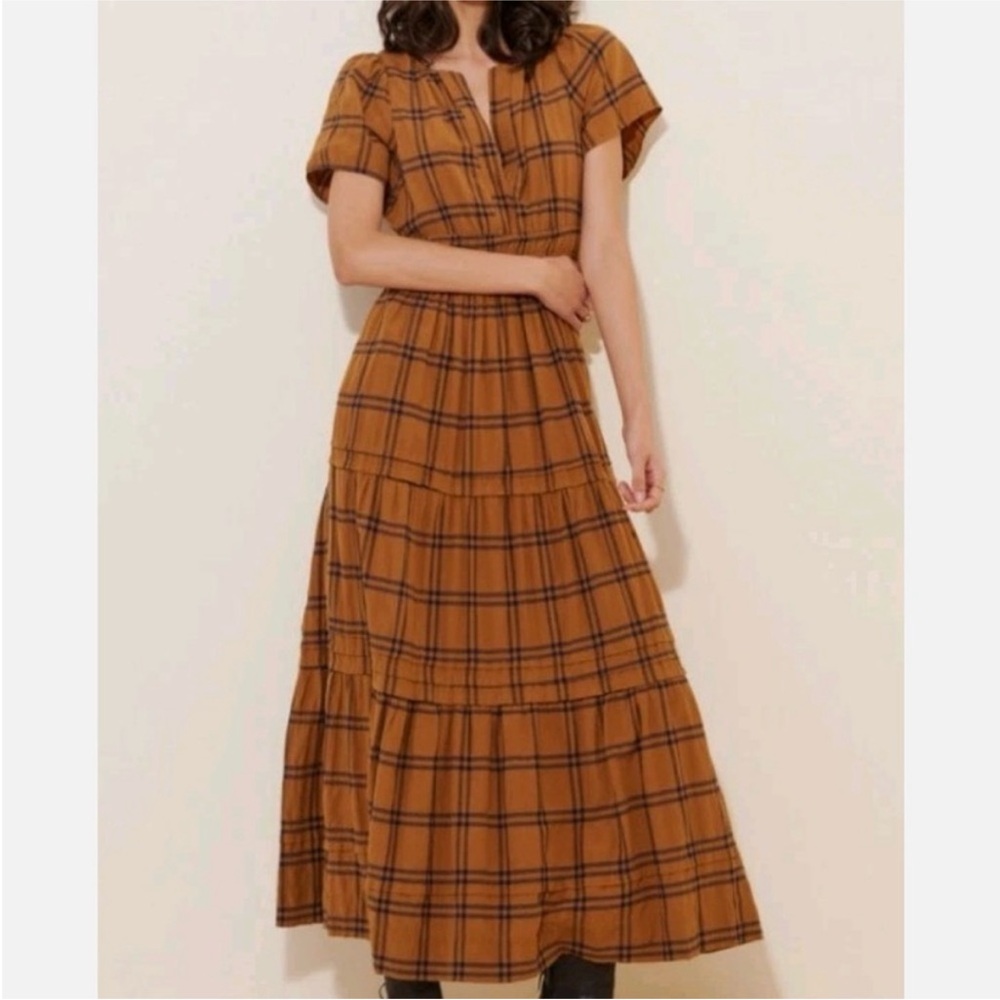 Brown and Navy Plaid Maeve Anthropologie Somerset - Picture 4 of 8